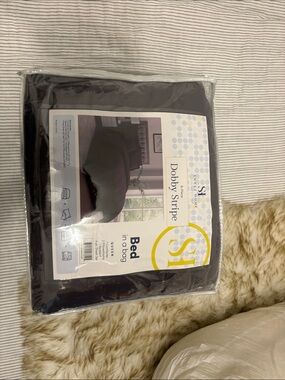 Dobby Stripe Comforter Set in Dark Gray